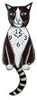 Tuxedo Cat Clock