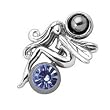 Sitting Fairy Belly Button Ring Sapphire blue gemstone