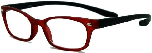Rubber Neckin' II Lightweight Reading Glasses With Convenient Neck Hanging Flexible Frame/red frame/2.50