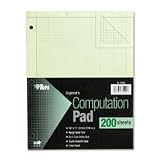 Engineering Computation Pad, 16#, Gum, 5x5 sq., GN, 3-HP, 200 Sheets, 8.5 x 11 TOP35502