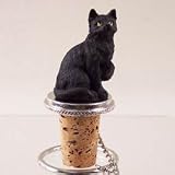 Shorthair Black Cat Bottle Stopper
