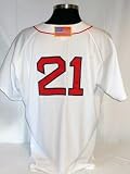 Roger Clemens Boston Red Sox Authentic Home Jersey w/ Jackie Robinson Patch - MLB Authentic Adult Jerseys