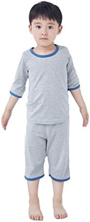 Flashhero Baby Boys and Girls Summer Cotton Elbow Sleeve Homewear (120#, gray)