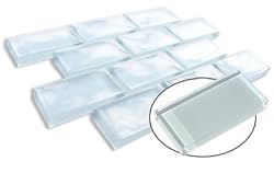 Reflections Glass Tile 1x2" Clear White Glacier Mosaic
