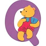 Wooden teddy bear alphabet letter Q