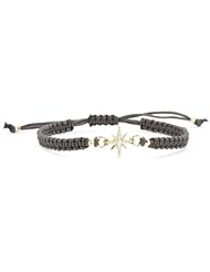 Mizuki 14k Poly Silk Macramé Bracelet with Diamond Starburst Charm