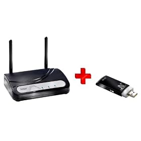 Hercules - HWNU-300 - Pack Point d'acc�s Wireless N + Cl� Usb N