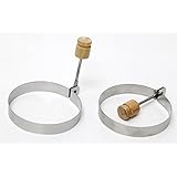 Egg Poacher Rings Stainless Steel Set of 2 - Make Cooking Perfect Pancakes Burgers Omelettes Benedict Eggs Fried Like a Master Chef with The Surgical Steel Egg Cooker Round Molds by Perfect Life Ideas