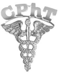 NursingPin - Certified Pharmacy Technician CPhT Diamond Lapel Pin in Silver