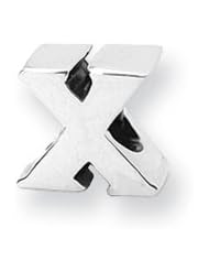 Letter X Charm in Silver for 3mm Charm Bracelets
