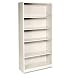 HON Metal Bookcase, 5 Shelves, 34-1/2 W by 12-5/8 D by 71 H, Putty