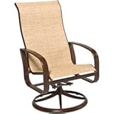 IMAGE OF Martinique Sling High Back Swivel Rocking Dining Chair - Sling - Aluminum Patio Furniture