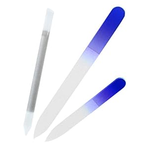 Bona Fide Beauty Crystal Nail Files - 3 Piece Czech Glass Nail Files with Cases - Best Glass Nail Files for Nail Care - Great Manicure Fingernail Files for Fingernail Strengthener - File Nails Gently