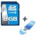 8GB SD HC Flash Memory + SD Memory Card Reader FOR Nintendo Wii Console & All Nikon : D40 D40X D60 D