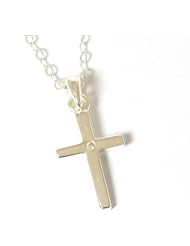 Jo For Girls Genuine Diamond Sterling Silver Cross Pendant