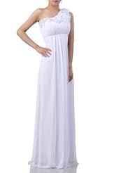 A-line Chiffon Full Length One Shoulder  Dress