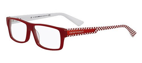 31jbols0jBL Emporio Armani Unisex 9597 Red / Red And White Frame Plastic Eyeglasses, 53mm