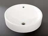 Ticor Full Moon Vessel Porcelain Vanity Single Bowl Bathroom Sink W/overflow Drain