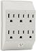 Electronics : PPP PP-16000TW 6-Outlet Wall Tap (White)