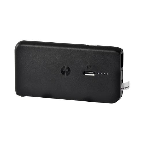 Motorola Black Universal External Battery Charger w/ USB Port & Micro USB Cable for Smartphones and Tablets