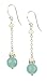 Sea Blue Chalcedony and White Freshwater Cultured Pearl with Cubic Zirconia Accent Dangle Sterling S