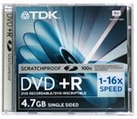 Electronics : 1x5 TDK DVD+R 4,7GB ScratchProof 16x Speed, Jewel Case