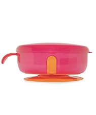 Large Feeding Bowl with Suction Pad and Lid - Pink