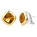 Sterling Silver 18K Gold Square w/Citrine Earrings