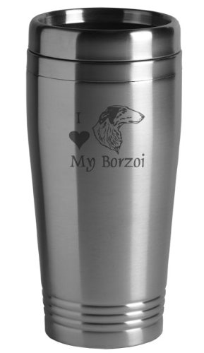 16-ounce Stainless Travel Mug My Borzoi