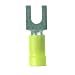Panduit PV10-8F-L Fork Terminal, Vinyl Insulated, Funnel Entry, 14 - 10 AWG Wire Range, #8 Stud Size, Yellow, 0.04" Stock Thickness, 0.225" Max Insulation, 0.37" Terminal Width, 1.04" Terminal Length, 0.25" Center Hole Diameter (Pack of 50)