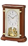 SeikoClock Swarovski® Crystal Pendulum Wooden Case Mantel clock #QXW212BRH