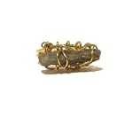 Kyanite Ring 01 Beaded Green Raw Blade Adjustable Gold Crystal Healing Gemstone Rock Natural