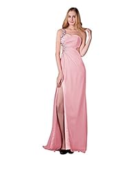 Chiffon Sequined Slit Belted Evening Dress/Prom Dress/Party Dress 