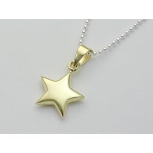 【クリックで詳細表示】プチプラ！！ベビーサイズ☆ぷくぷくスターゴールドカラーシルバーネックレス