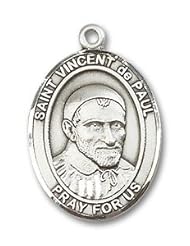 St. Vincent de Paul Medal & Chain, Patron Saint of Charities, Caregivers (Nanny, Babysitter), Leprosy, hospital workers, charitable societies, horses, hospitals.