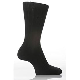 Mens 2 Pair Pringle Newburgh Bamboo, Plain Ribbed Socks