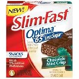 Gourmet Food : Slim Fast Optima Snack Bar Choclate Mint Crunch - 6 Ea