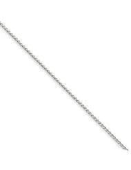 1mm, 14 Karat White Gold, Round Wheat Chain - 18 inch