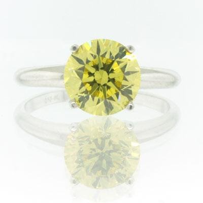 2.27ct Fancy Vivid Yellow Round Brilliant Cut 