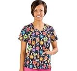 Peaches Uniforms V-Neck Scrub Tops-Assorted Prints