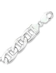 Sterling Silver 22 Inch 350 Flat Marina Chain Necklace - 13.5mm Wide