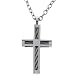 Stainless Steel Mens Cable Wire Cross Necklace - Silver ( 20" )