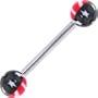 Red Black American Flag Barbell Tongue Ring