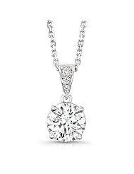 0.54 ct Ladies Round Cut Diamond Solitaire Pendant in 18 kt. With 16" Chain In 14 Karat White Gold