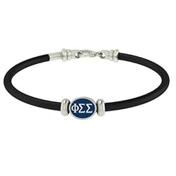 Phi Sigma Sigma Sorority Jewelry Silver and Rubber Bracelets