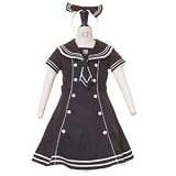 リボンカチューシャ付　セーラードレス kid009 子供 ワンピース　子供 ドレス フォーマル 結婚式 子供服 女の子 子ども こども キッズ ゴスロリ 入学式　卒業式　卒園　発表会　 激安 楽天　90 100 110 120 130cm 黒 120