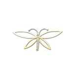 14k Two-tone Polished Dragonfly Pin