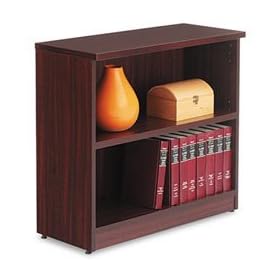 Valencia Series Bookcase Storage Cabinet, 2 Shelves, 32w x 12d x 30h, Mahogany...