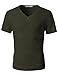 H2H Men's Vintage Eyelet T-Shirts with V-Neck Short Sleeve