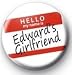 Twilight - Hello My Name Is EDWARD'S GIRLFRIEND - Pinback Button 1.25" Pin / Badge ~ Edward Cullen